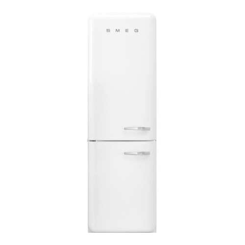Smeg 50’s Style Refrigerador con Congelador Abajo, 24″/60 cm, Bisagra Izquierda, Blanco