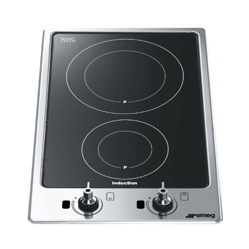 Smeg Domino Modular Induction Hob, 12″/30 cm, Classic Series, Black with Stainless Steel Frame