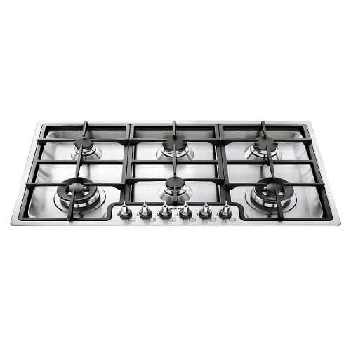 Smeg Gas Cooktop, 36″/90cm, 6 Burners, Classic Series, Stainless Steel