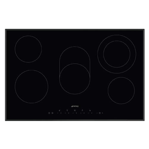 Smeg Tope de Cocina Eléctrico, 30″/77 cm, Negro