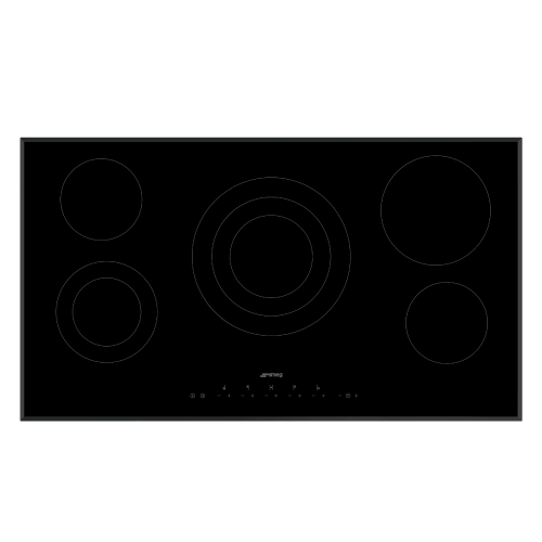 Smeg Tope de Cocina Eléctrico, 36″/90 cm, Negro