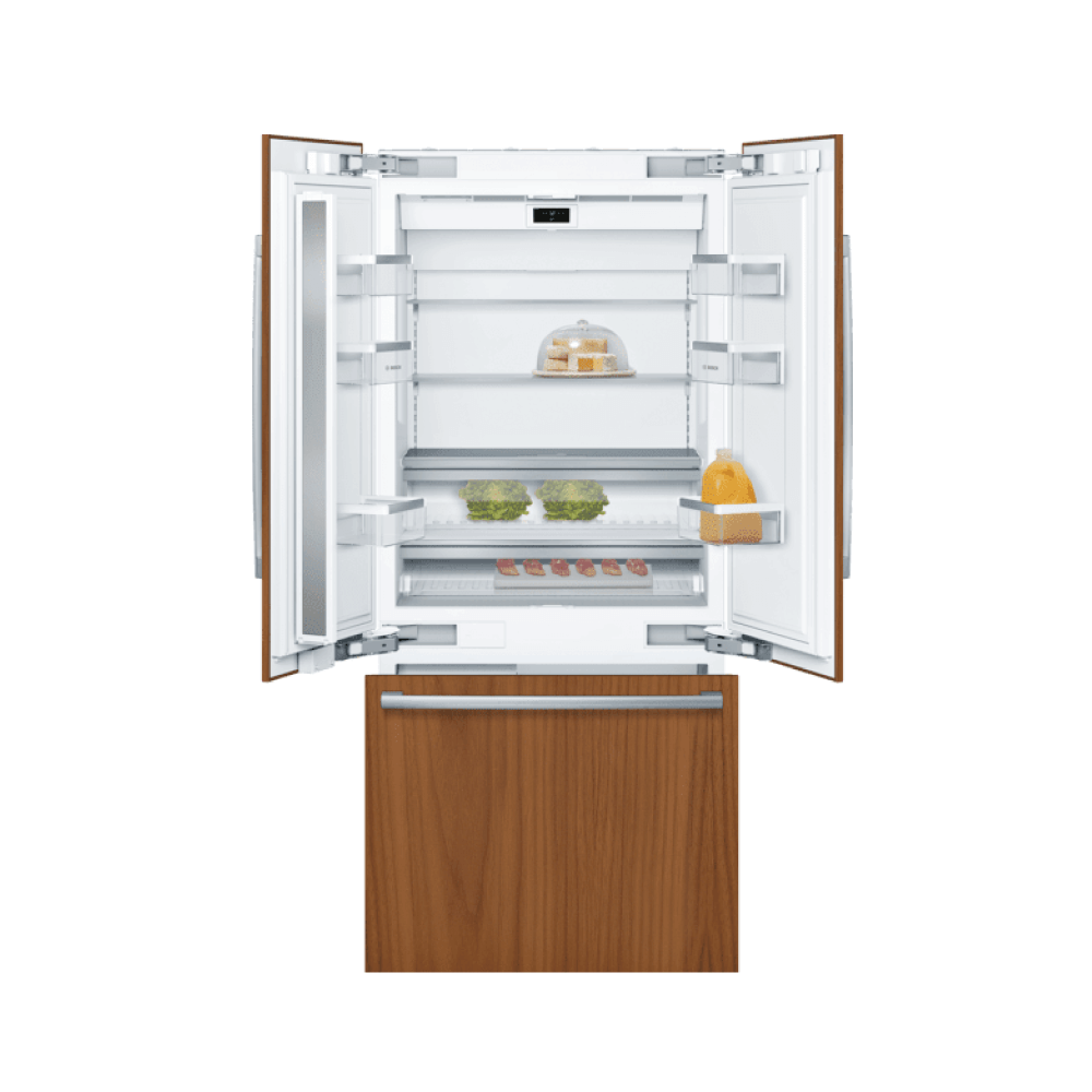 Bosch Refrigerador de Puerta Francesa y Congelador Abajo, 36″/90 cm, Serie Benchmark, Panelable