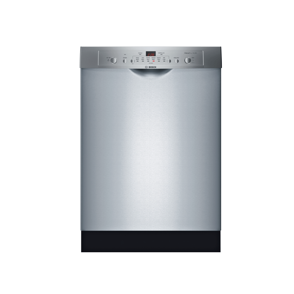 Bosch Recessed Handle Dishwasher, 24″/60 cm, 100 Series, Stainless Steel