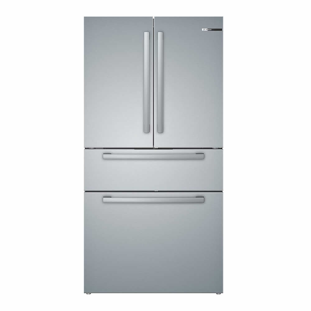 Bosch Refrigerador Puerta Francesa y Congelador Inferior, 36″/90 cm, Serie 800, Acero Inoxidable