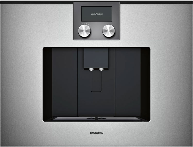 Gaggenau Fully Automatic Espresso Machine, 24″/60 cm, 200 Series, Glass Front in Metallic