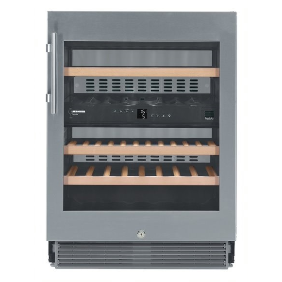 Liebherr Dual Zone Wine Cooler, 24″/60 cm, Glass Door with Stainless Steel Frame