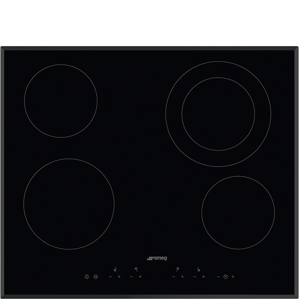 Smeg Electric Cooktop, 24″/60cm, 4 Burners, Black Glass