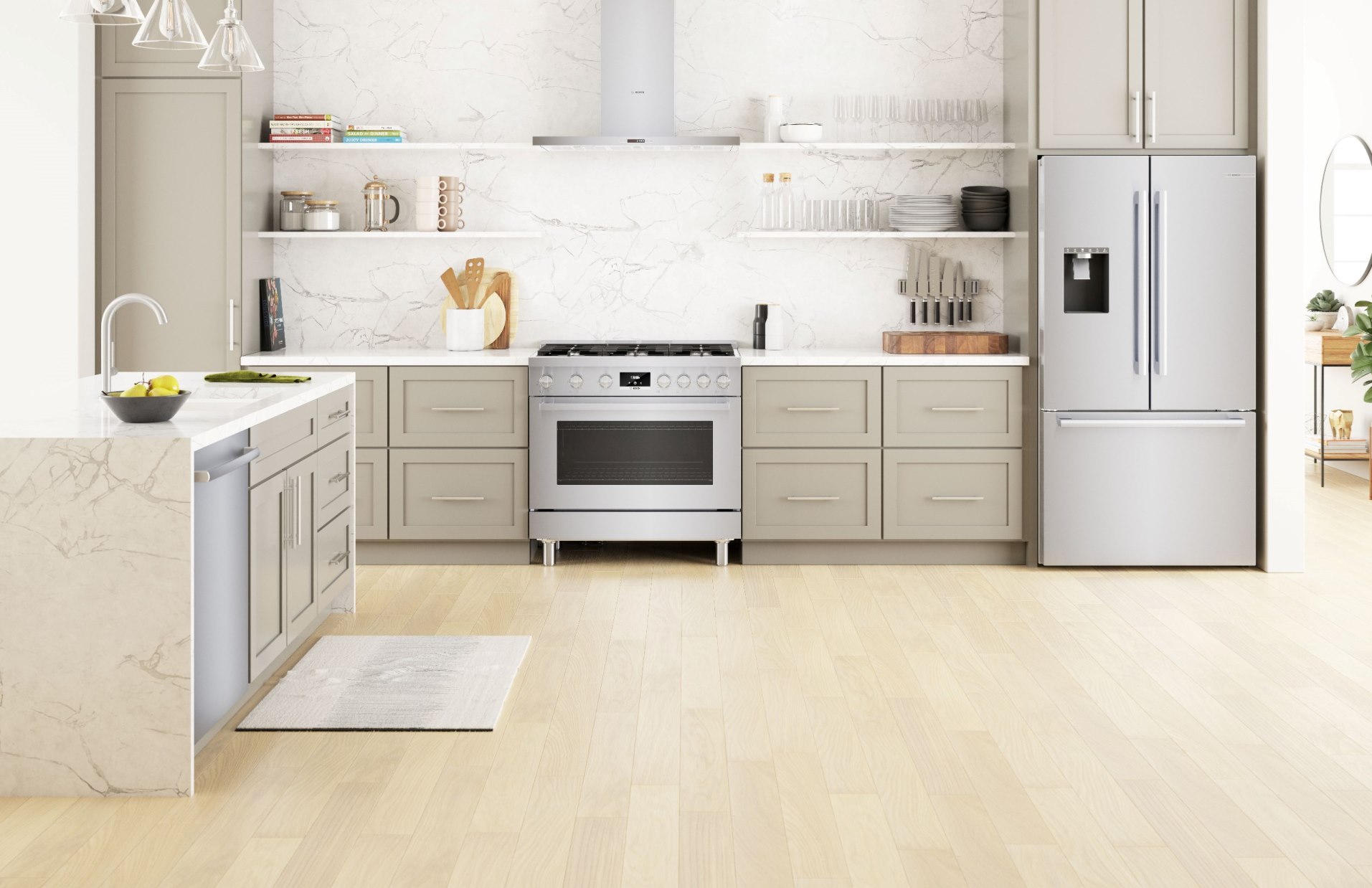 B36CD50SNS  Kitchen with Indy Range