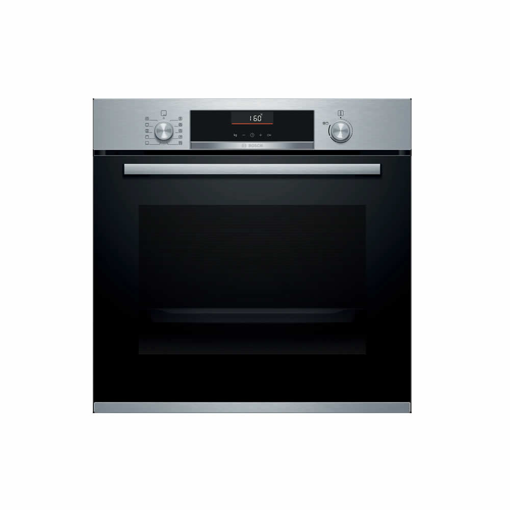 Bosch Single Wall Oven, 24″/60 cm, 6 Series, Black Glass and Stainless Steel